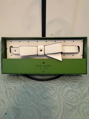 kate spade white bow leather belt